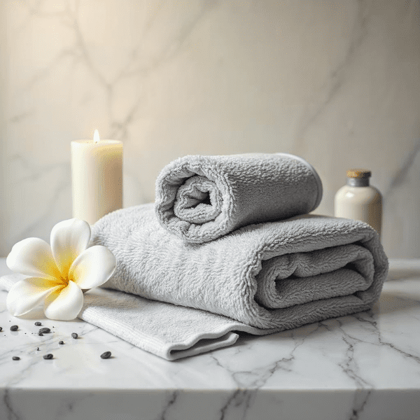 Gray Color Spa Platinum Towels